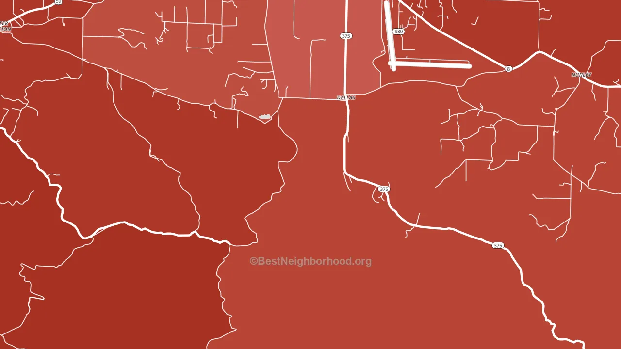 Dallas, AR block-group political-lean map