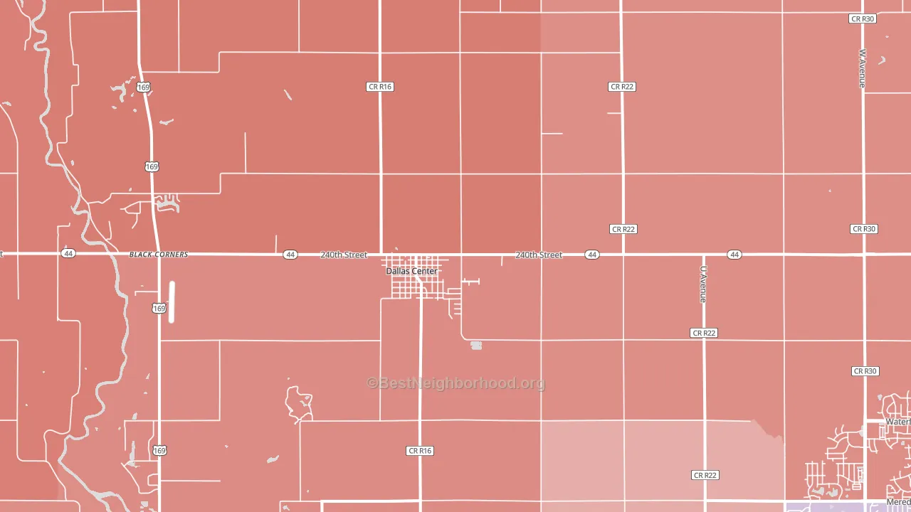 Dallas Center, IA block-group political-lean map