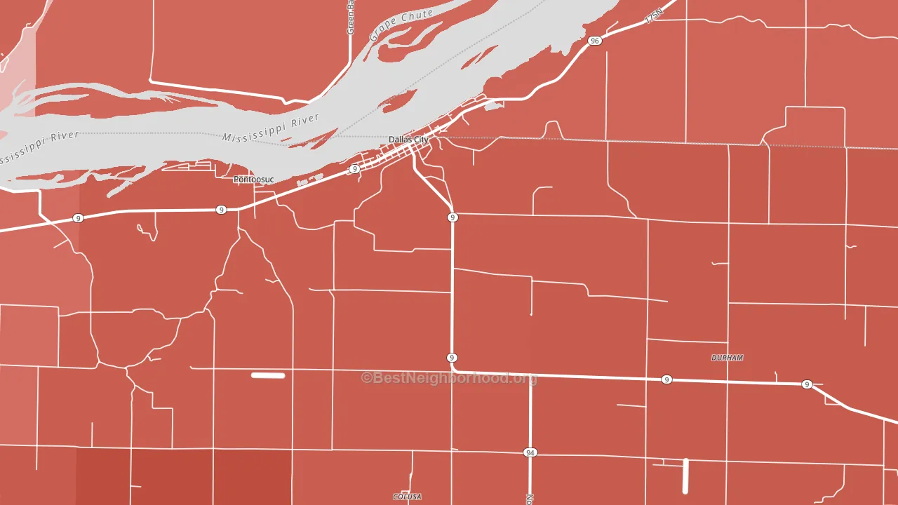 Dallas City, IL block-group political-lean map
