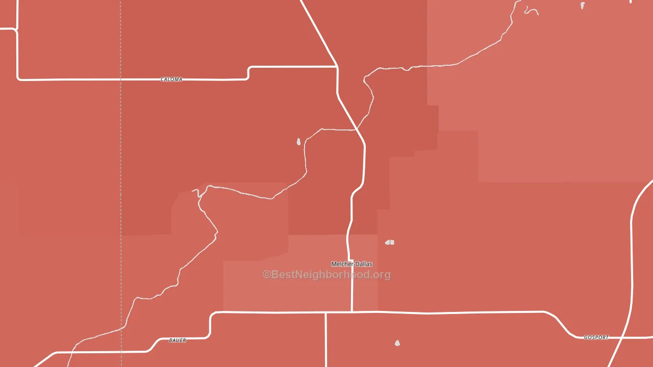 Dallas, IA block-group political-lean map