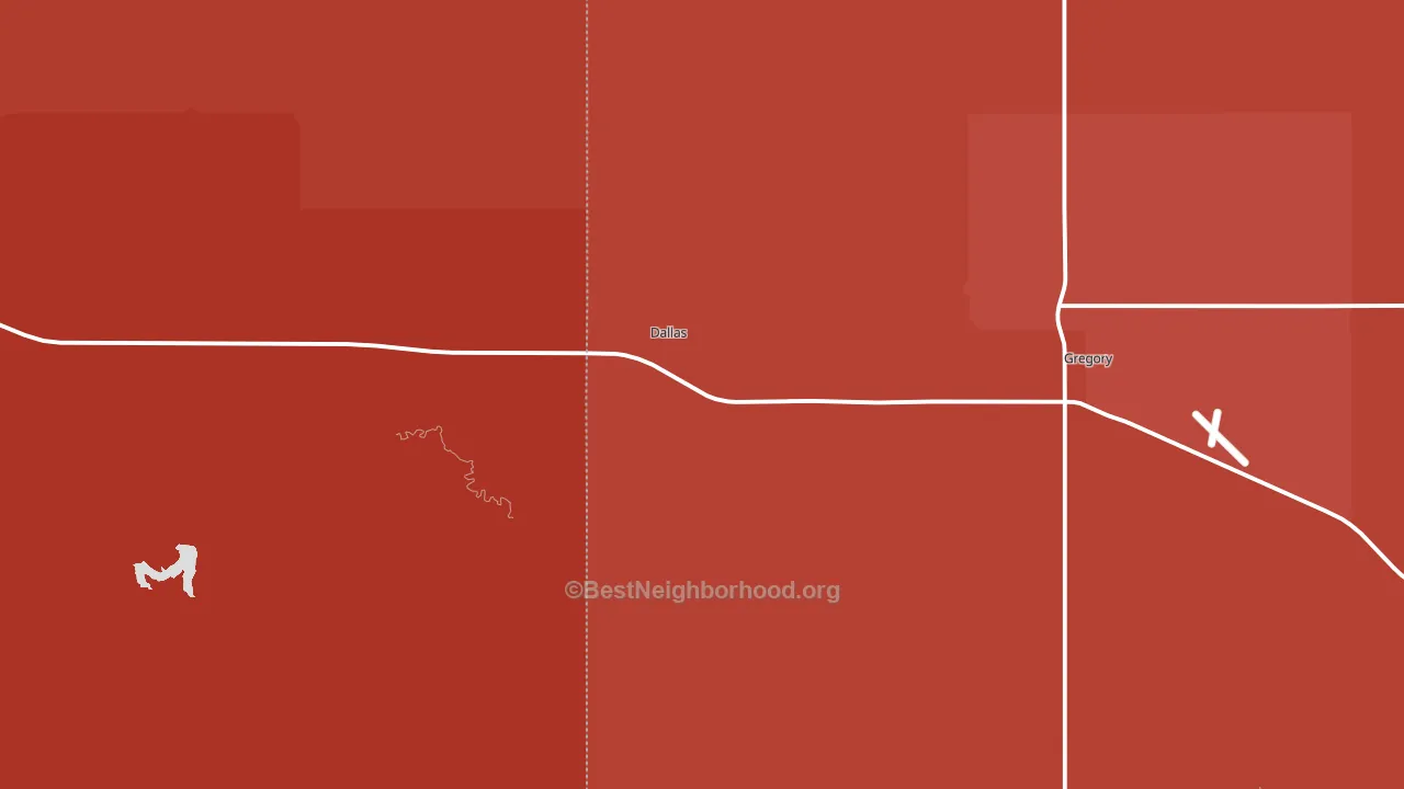 Dallas, SD block-group political-lean map