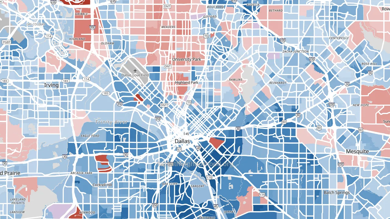 Example political map from Dallas, TX