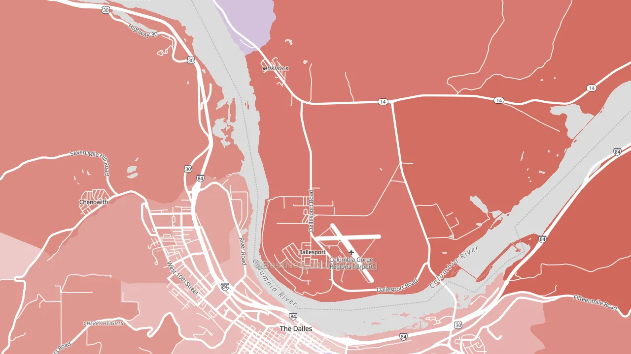 Dallesport, WA block-group political-lean map
