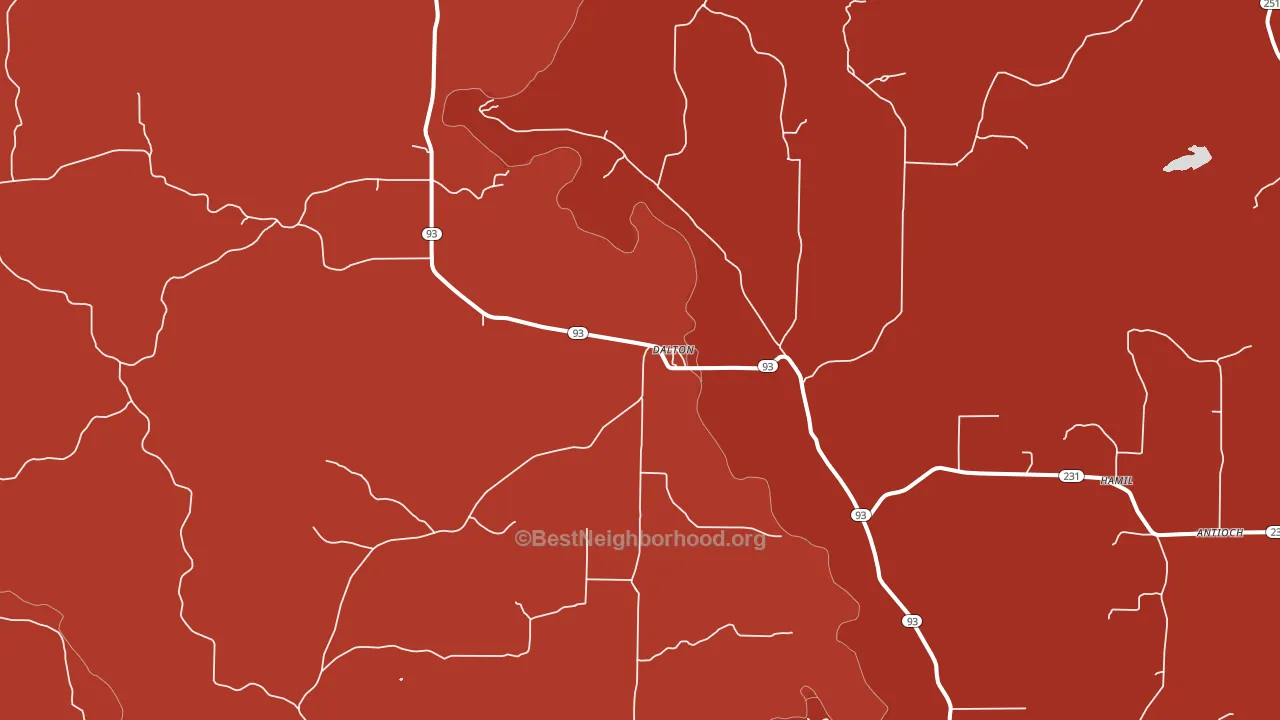 Dalton, AR block-group political-lean map