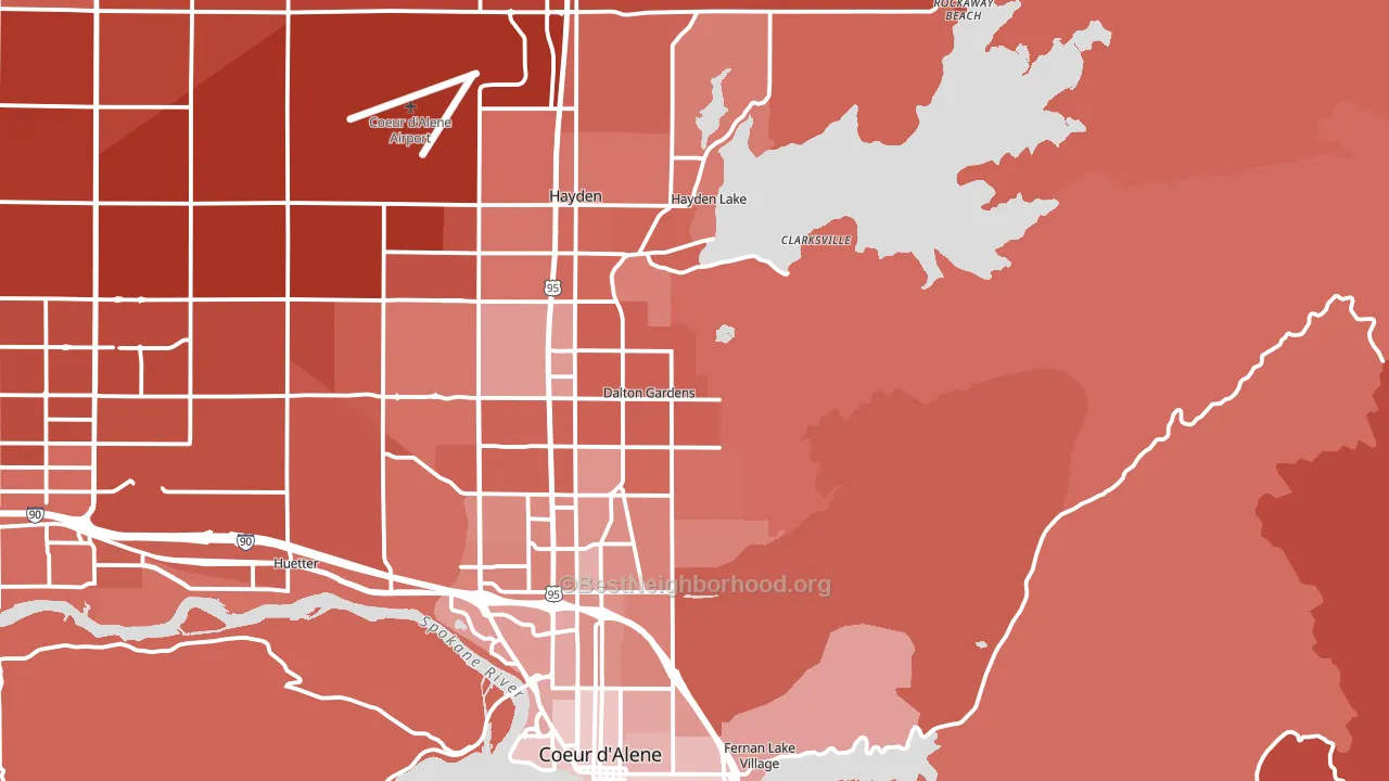 Dalton Gardens, ID block-group political-lean map