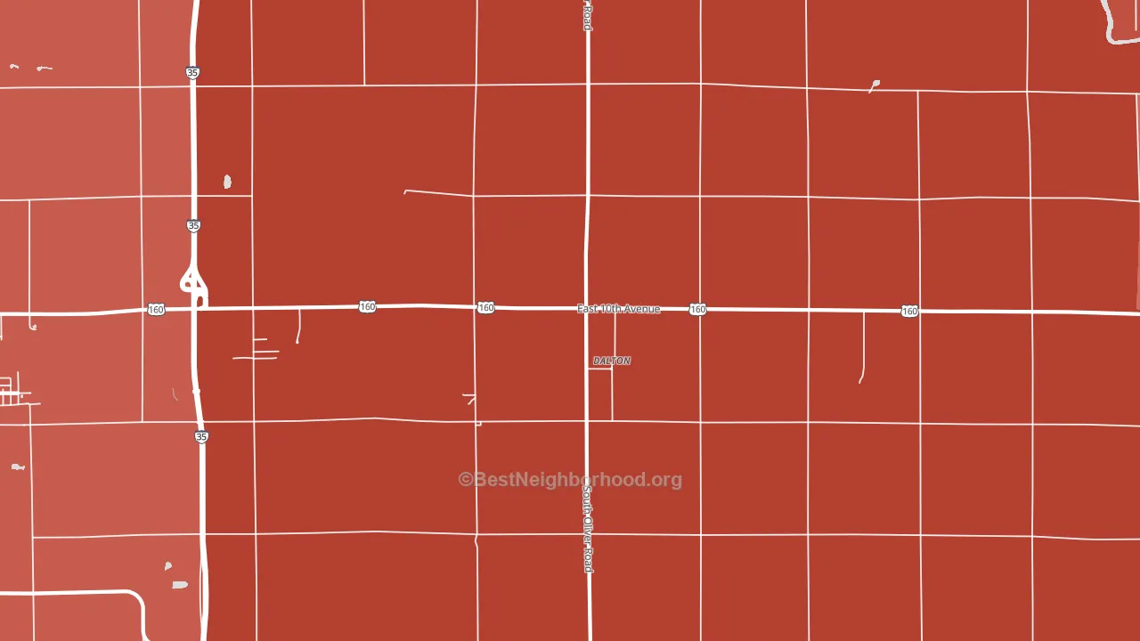 Dalton, KS block-group political-lean map