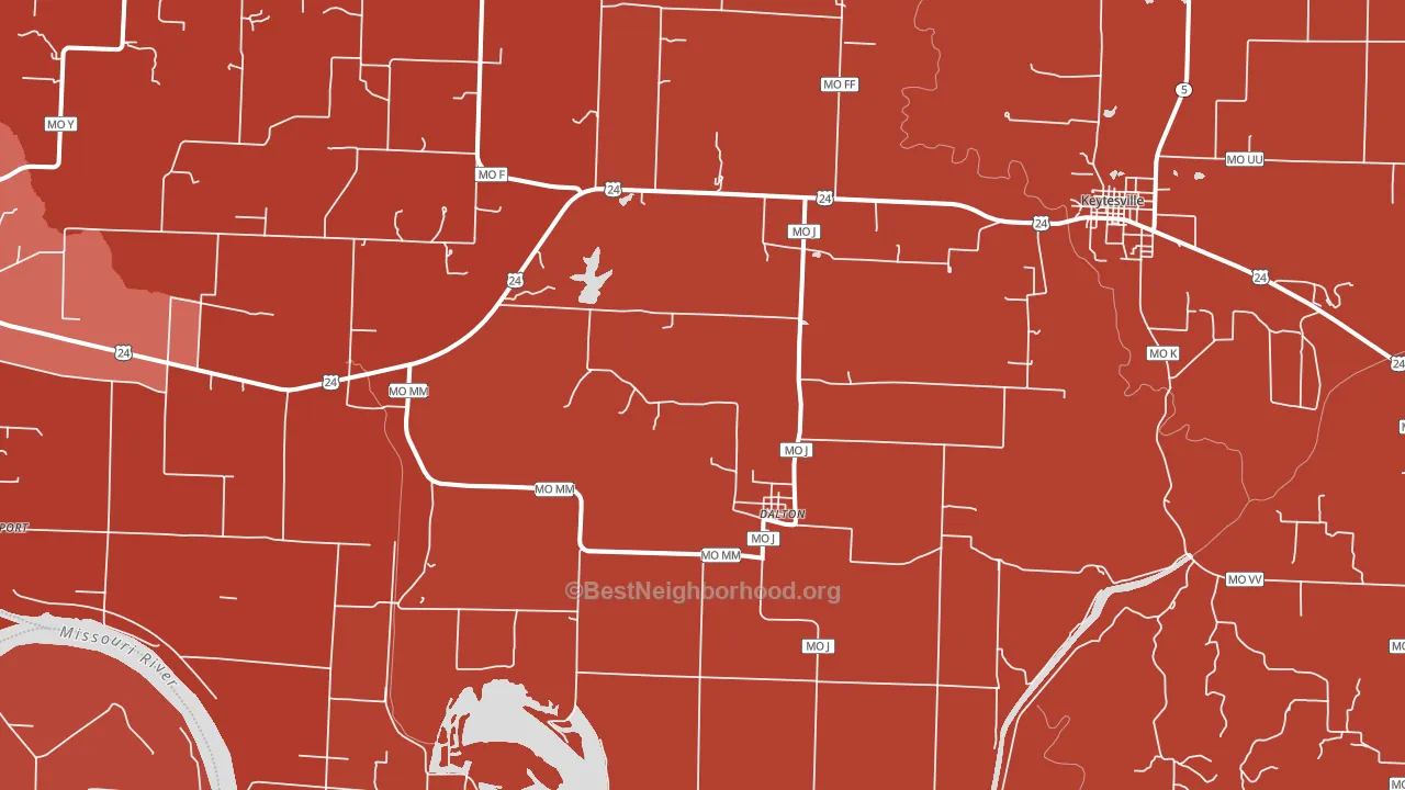 Dalton, MO block-group political-lean map