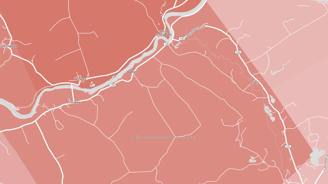 Dalton, NH block-group political-lean map