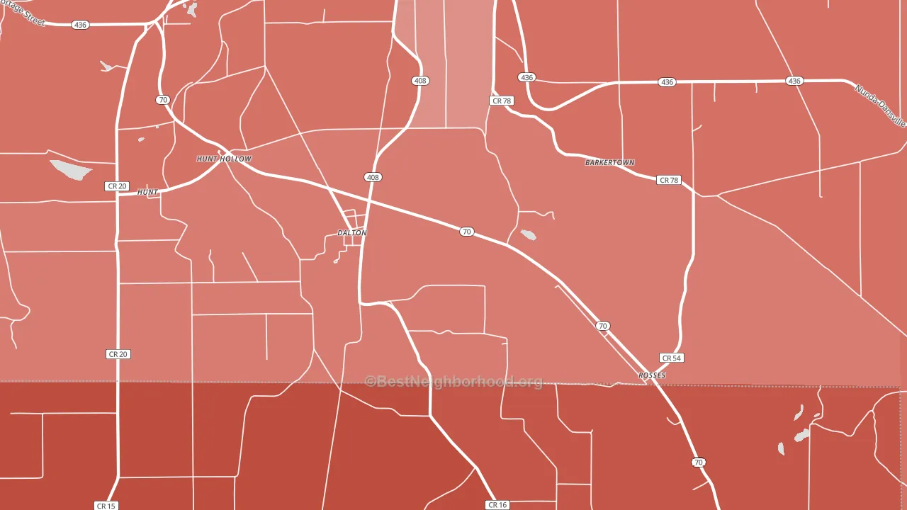 Dalton, NY block-group political-lean map