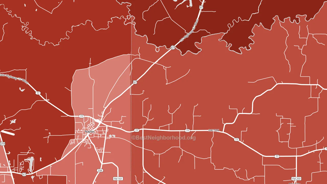 Dalton, TX block-group political-lean map