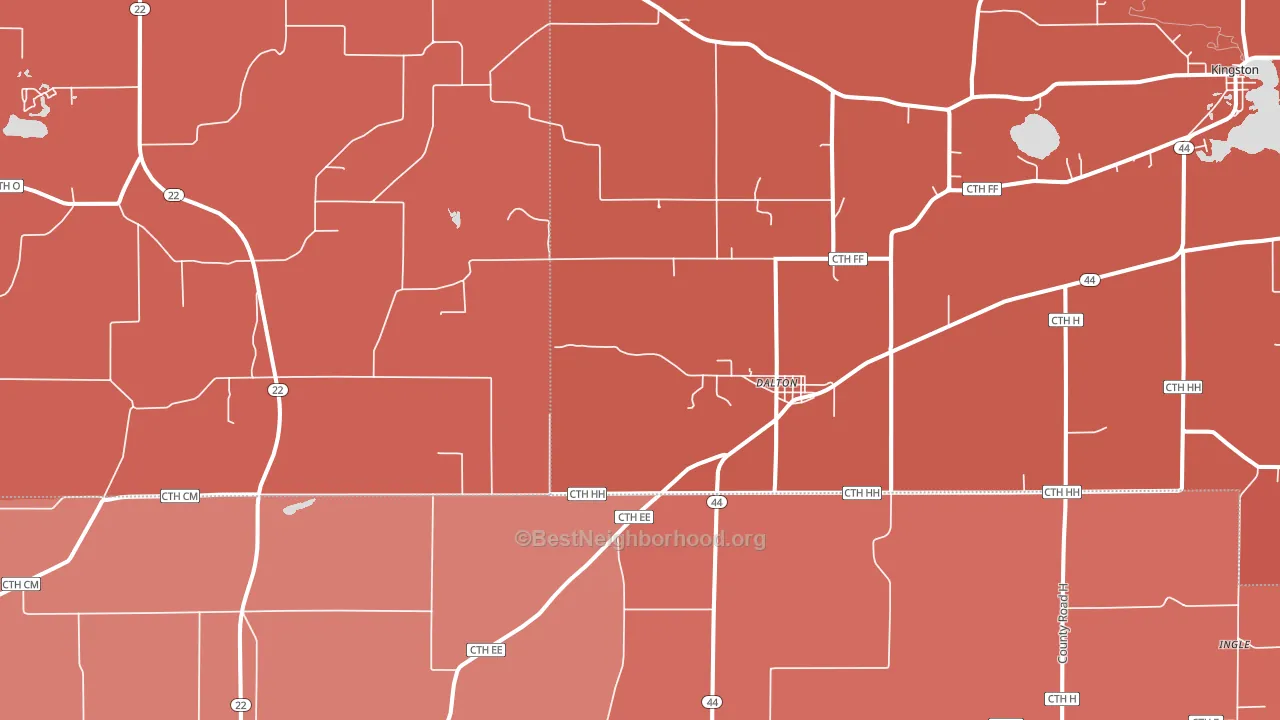 Dalton, WI block-group political-lean map