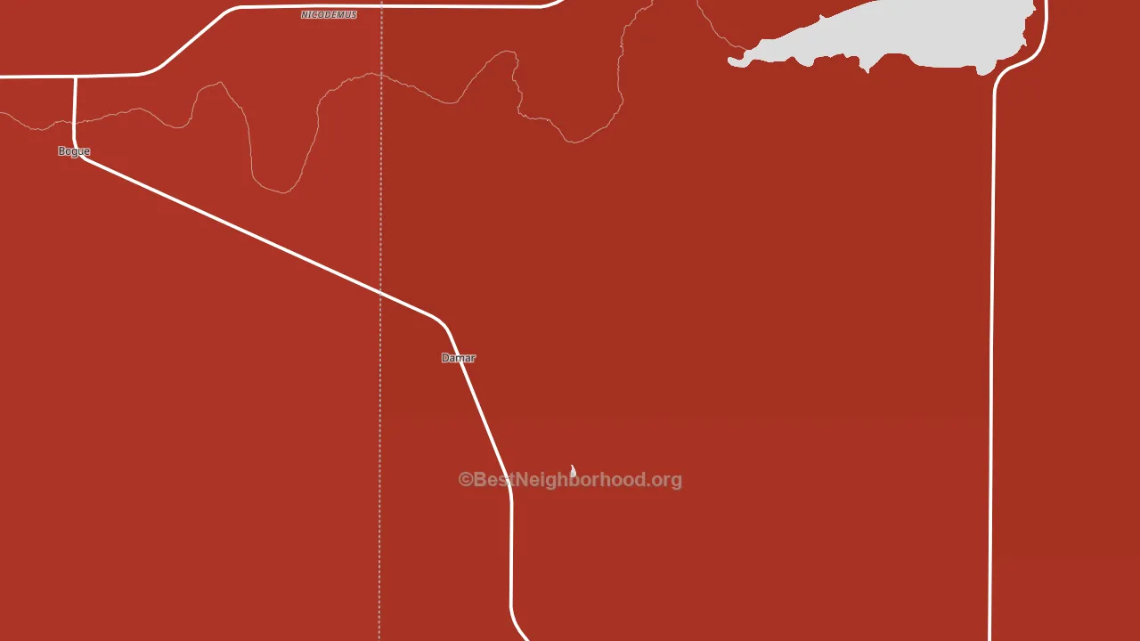 Damar, KS block-group political-lean map
