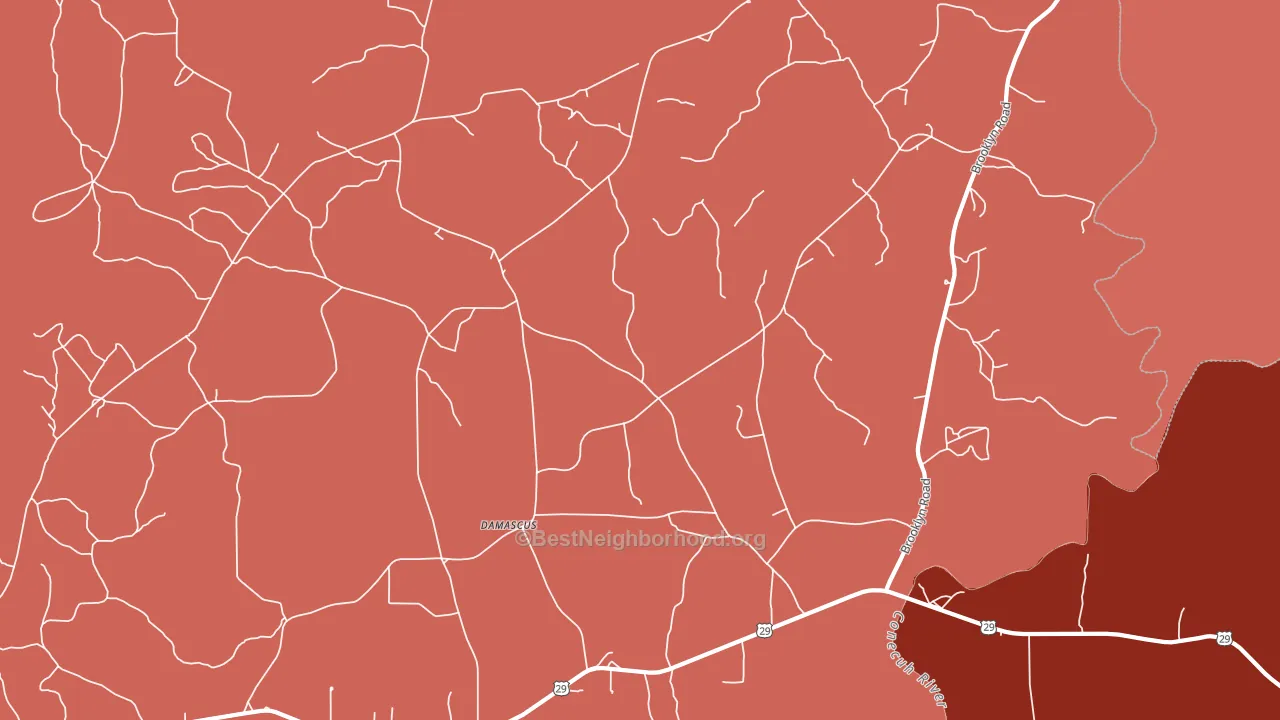 Damascus, AL block-group political-lean map