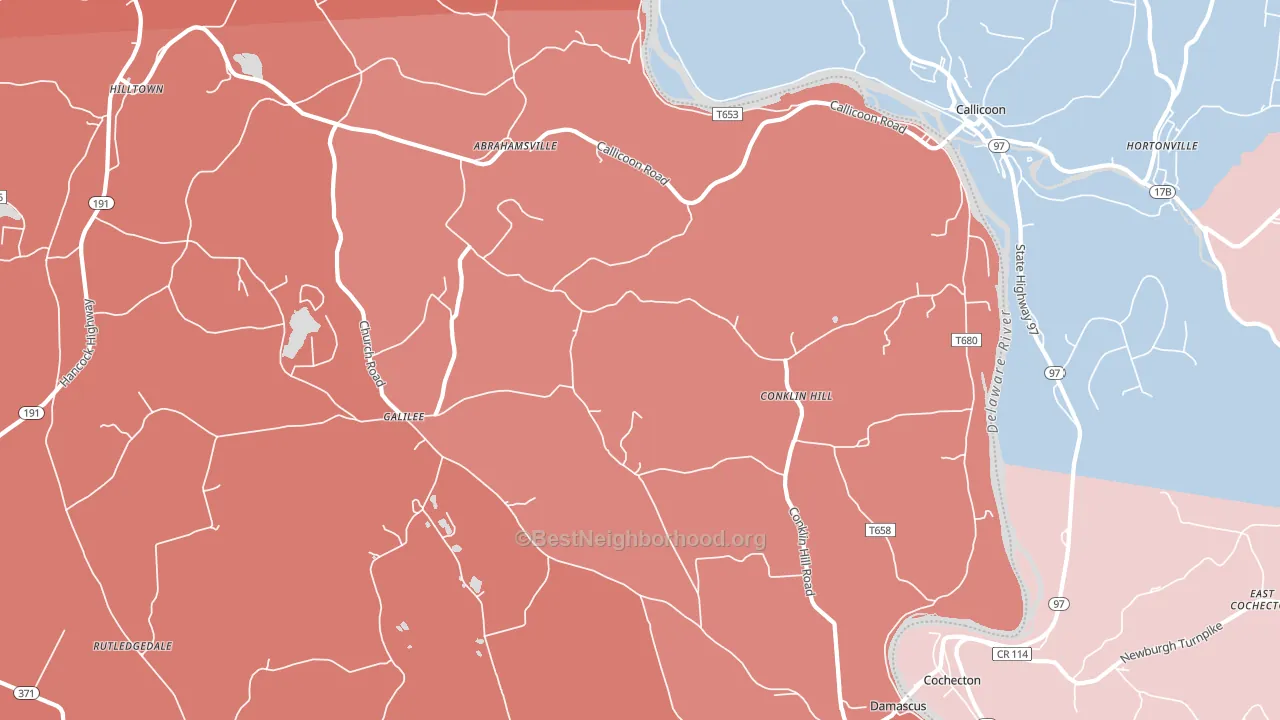 Damascus, PA block-group political-lean map