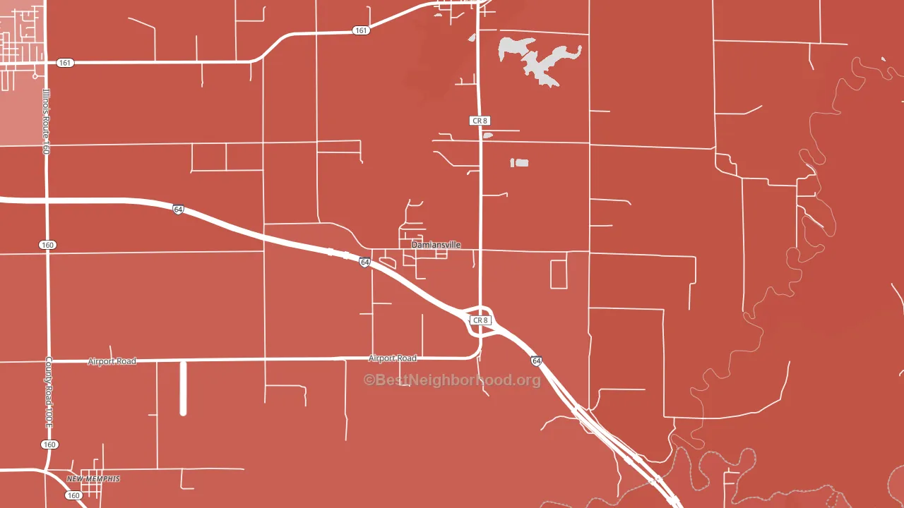 Damiansville, IL block-group political-lean map