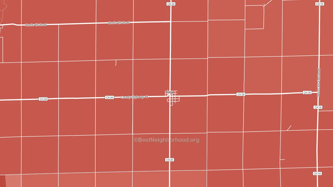 Dana, IL block-group political-lean map
