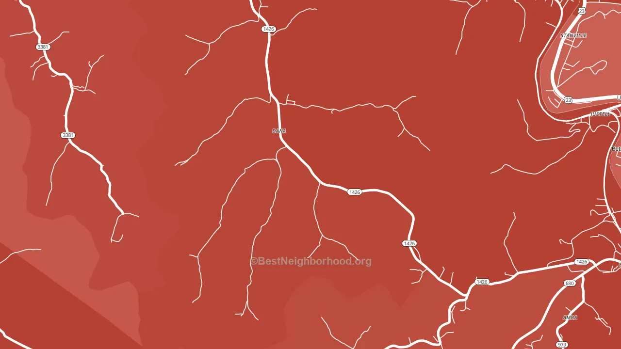 Dana, KY block-group political-lean map