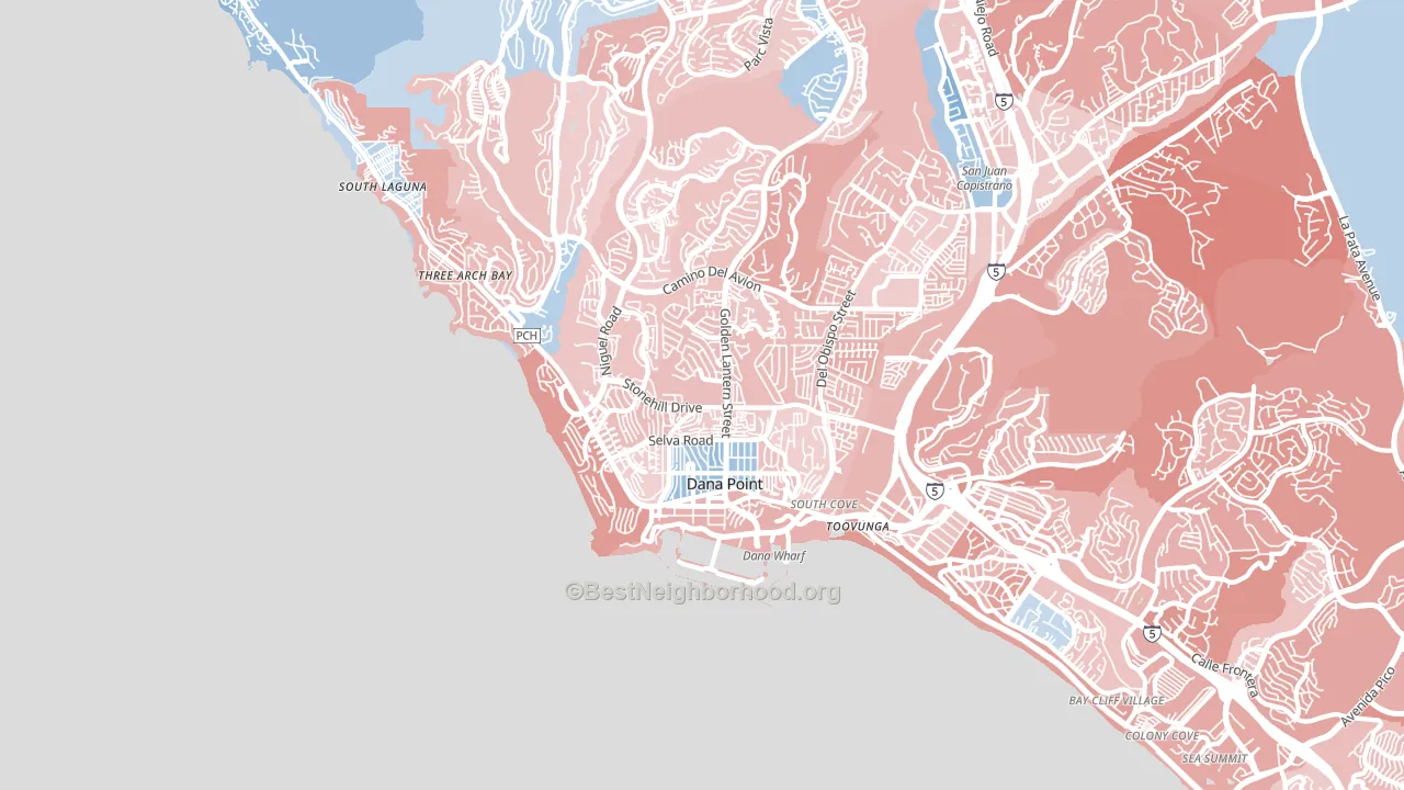 Dana Point, CA block-group political-lean map