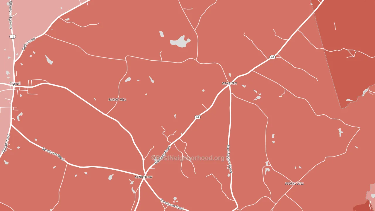 Danburg, GA block-group political-lean map