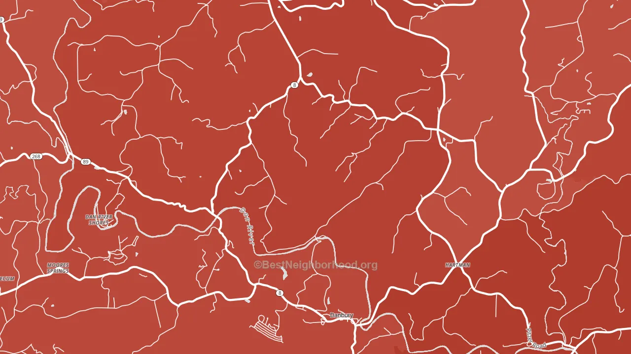 Danbury, NC block-group political-lean map