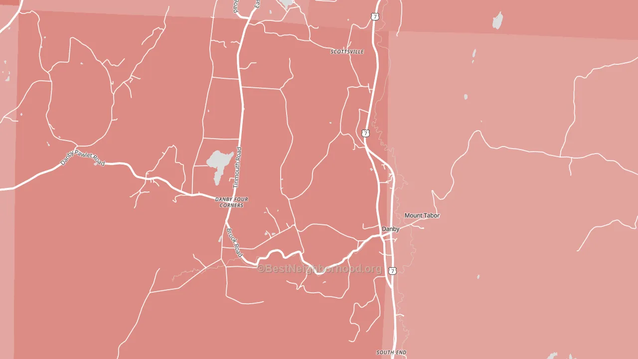 Danby, VT block-group political-lean map
