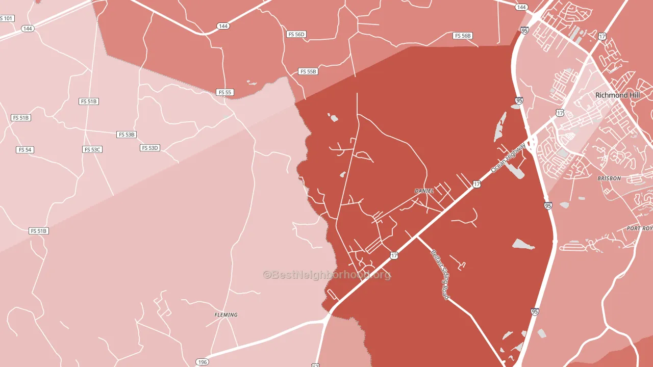 Daniel, GA block-group political-lean map