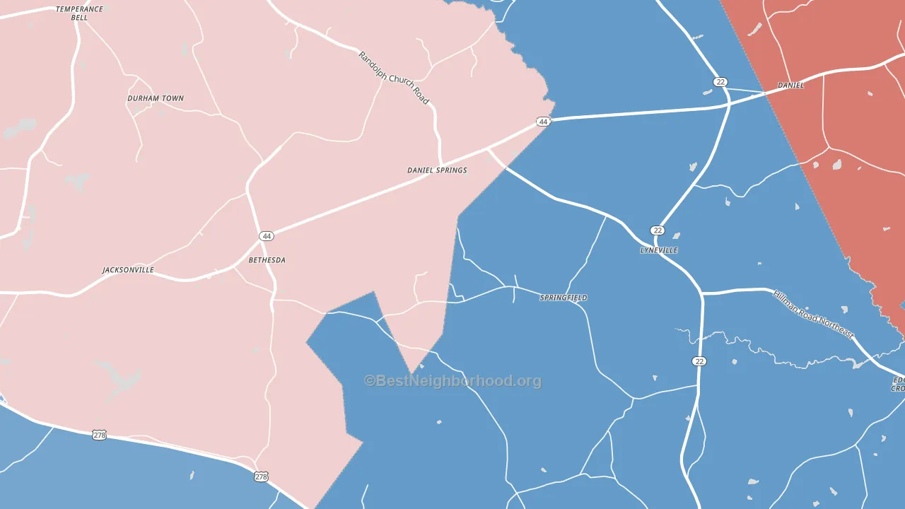 Daniel Springs, GA block-group political-lean map