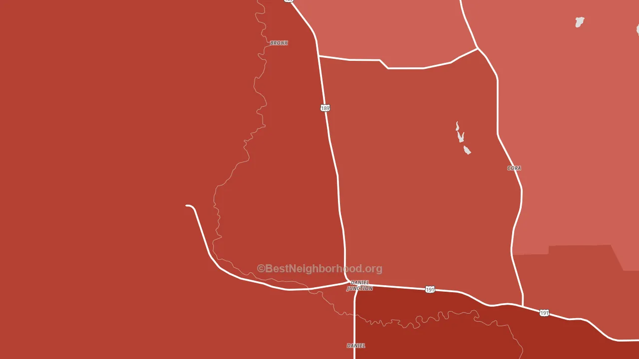 Daniel, WY block-group political-lean map