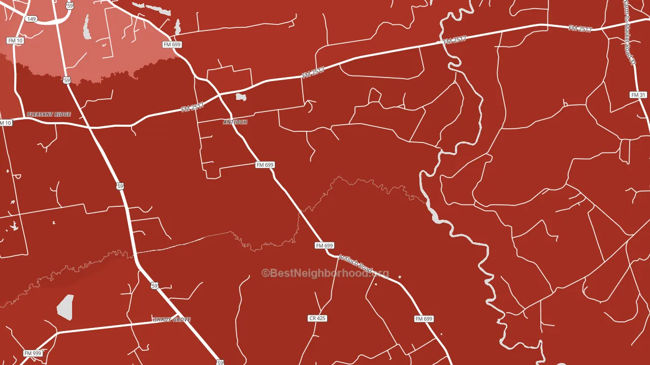 Daniels, TX block-group political-lean map