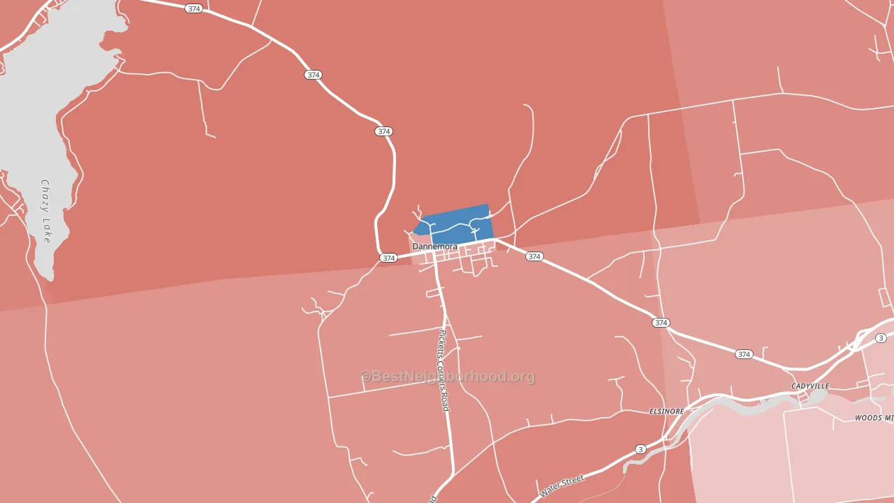 Dannemora, NY block-group political-lean map