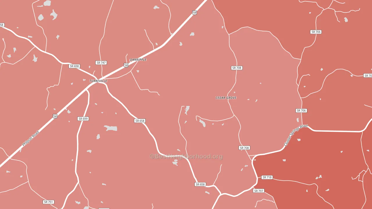 Danripple, VA block-group political-lean map