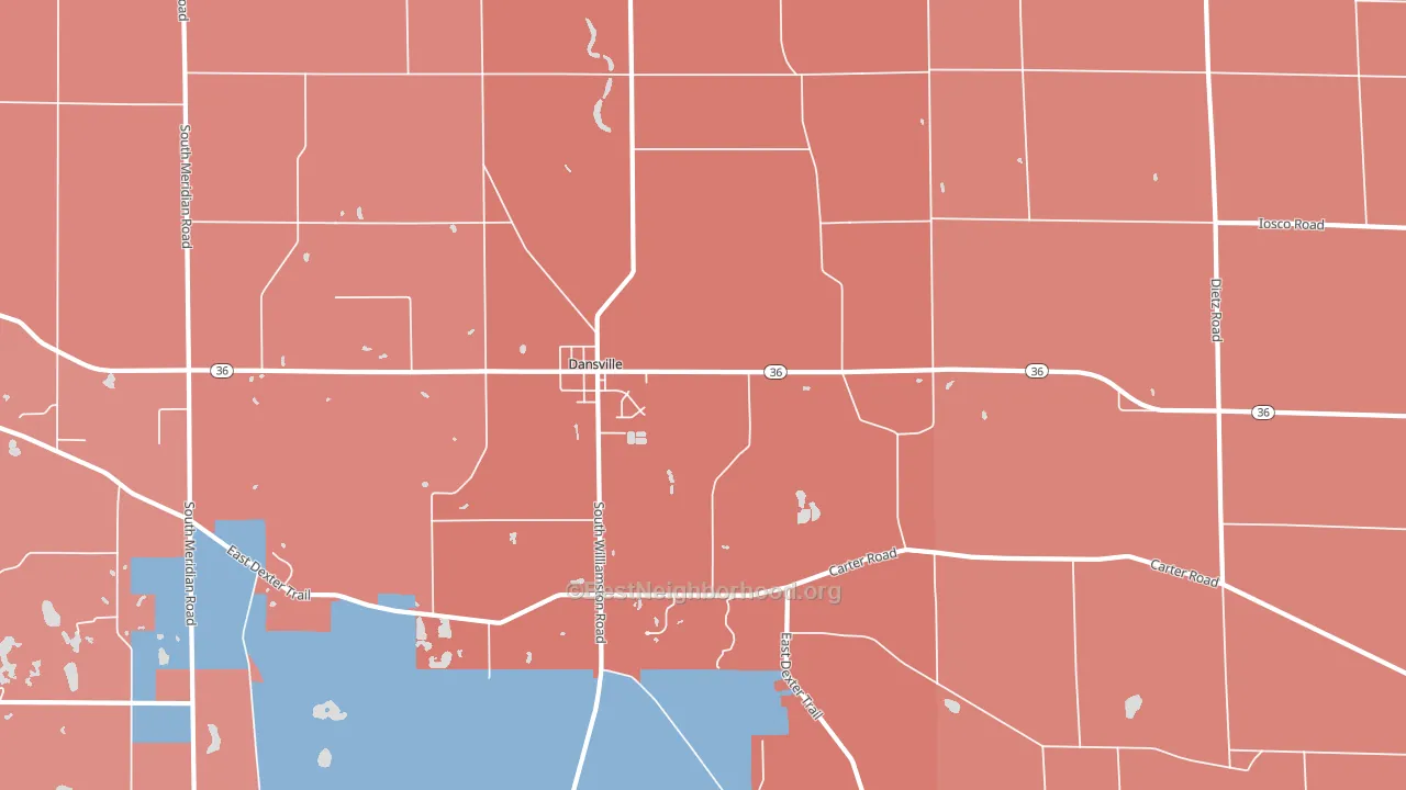 Dansville, MI block-group political-lean map