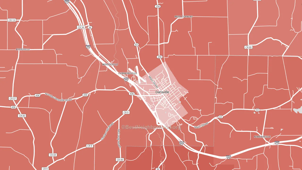 Dansville, NY block-group political-lean map