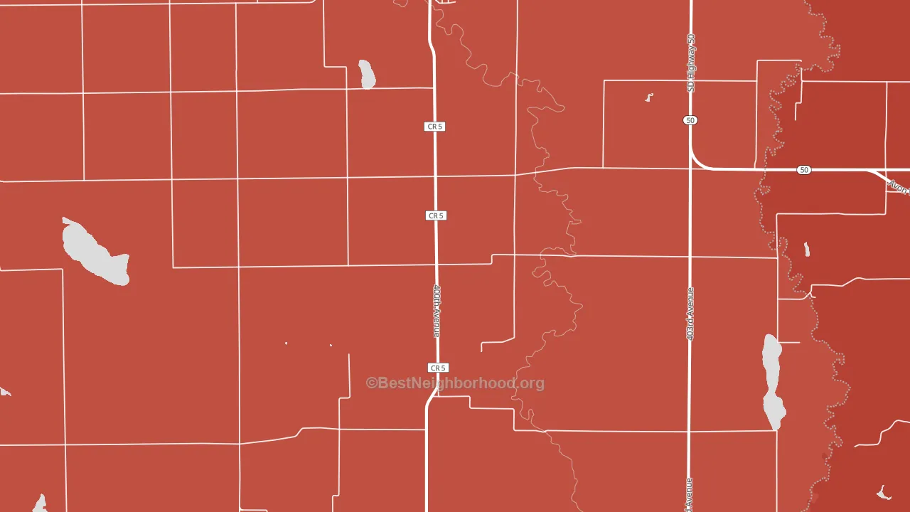 Dante, SD block-group political-lean map