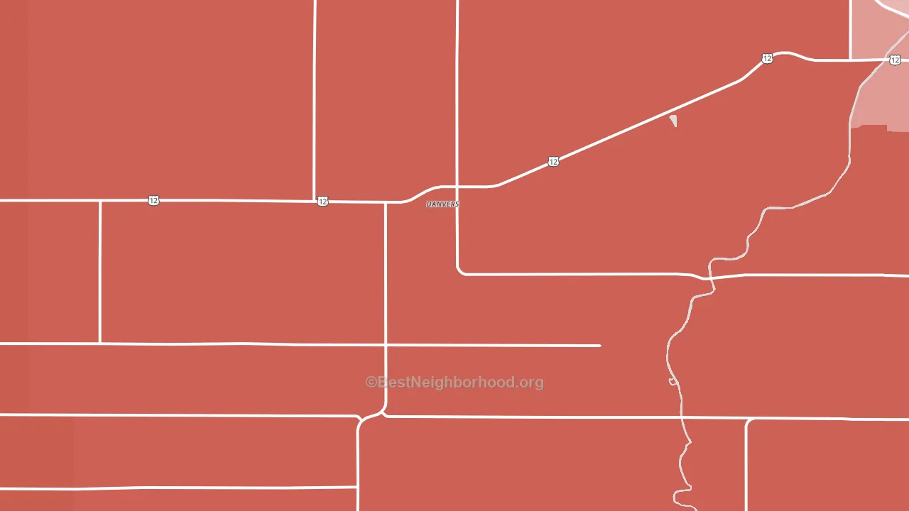 Danvers, MN block-group political-lean map