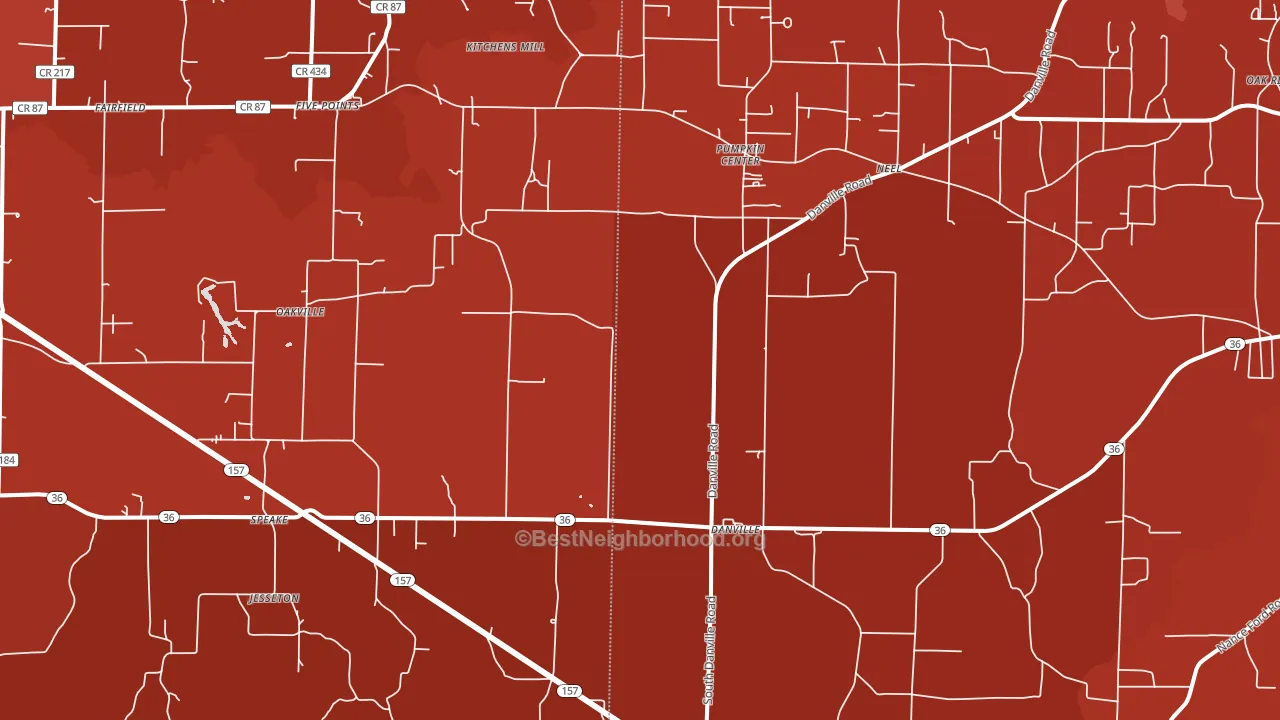 Danville, AL block-group political-lean map