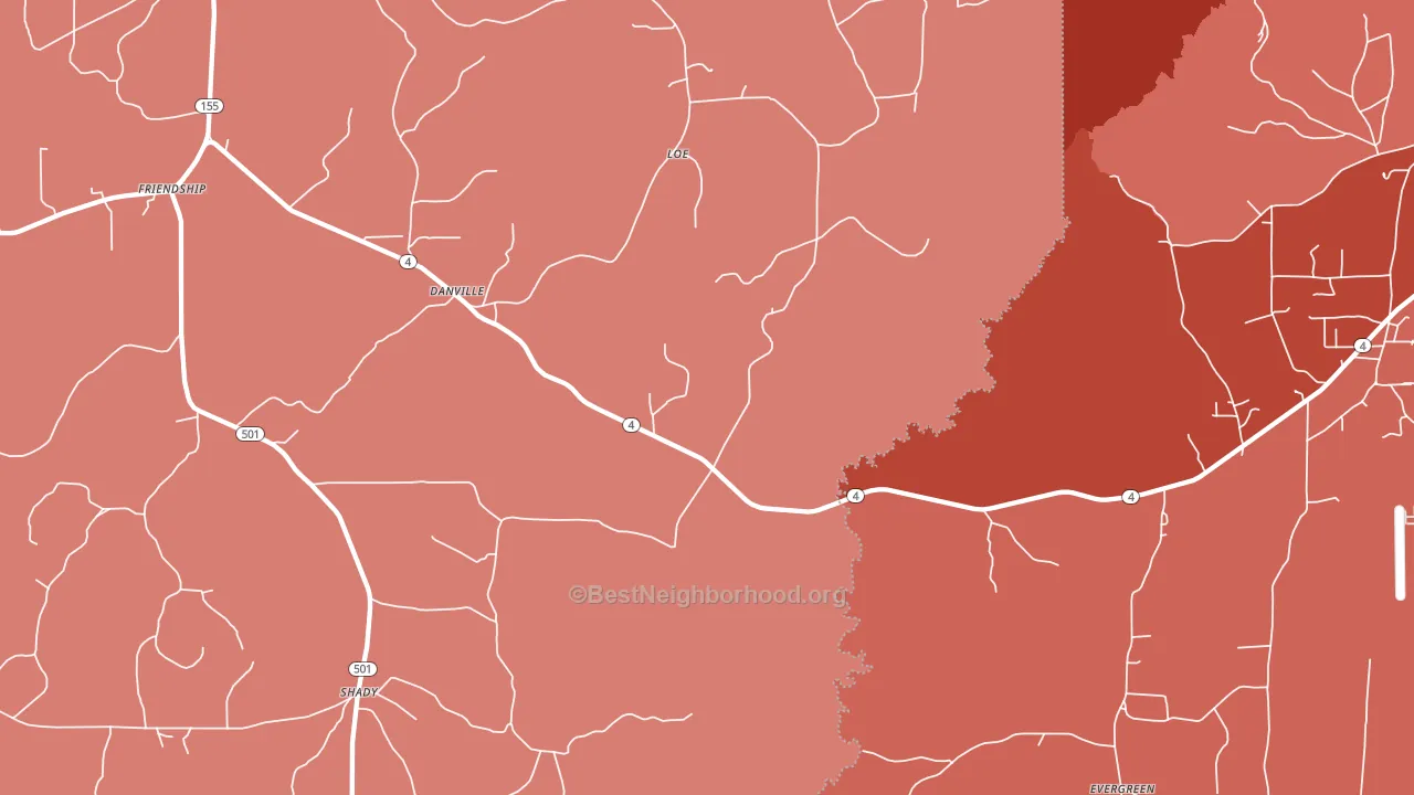 Danville, LA block-group political-lean map