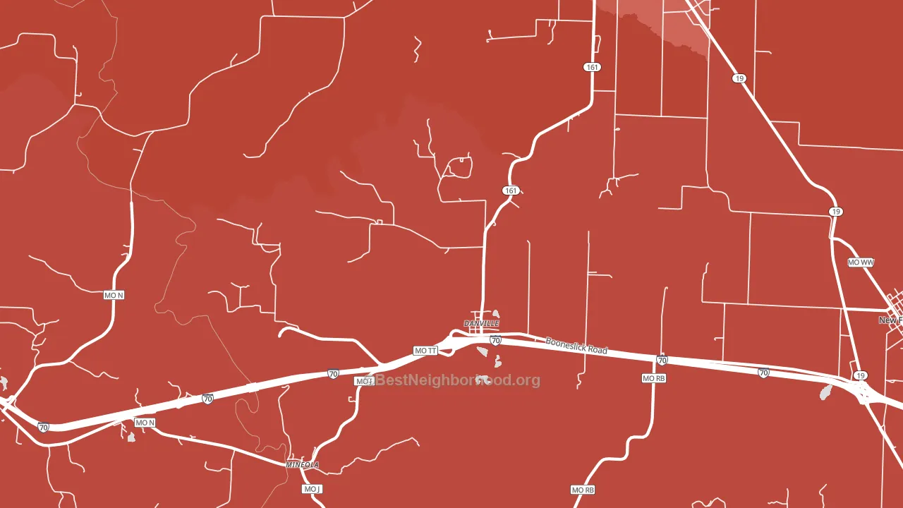 Danville, MO block-group political-lean map