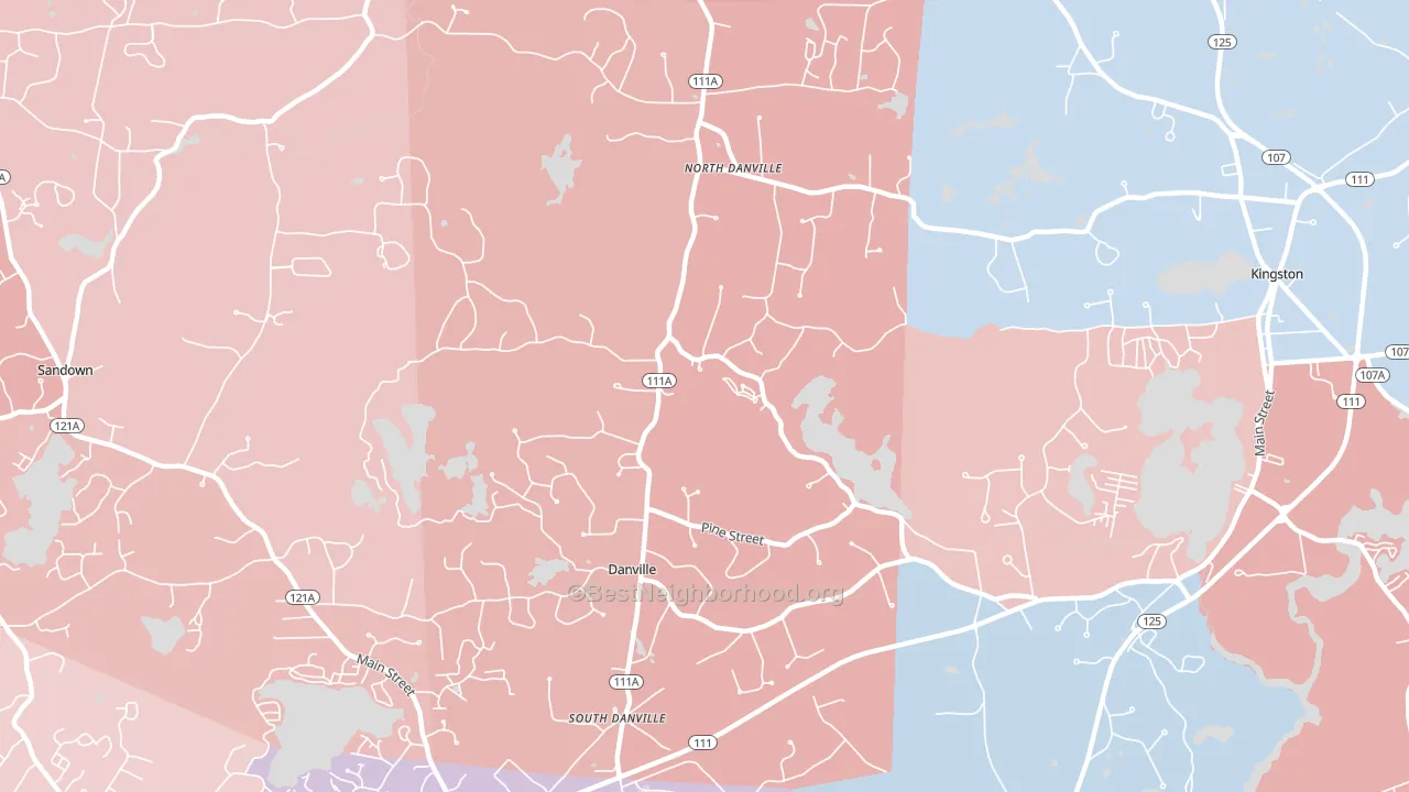 Danville, NH block-group political-lean map