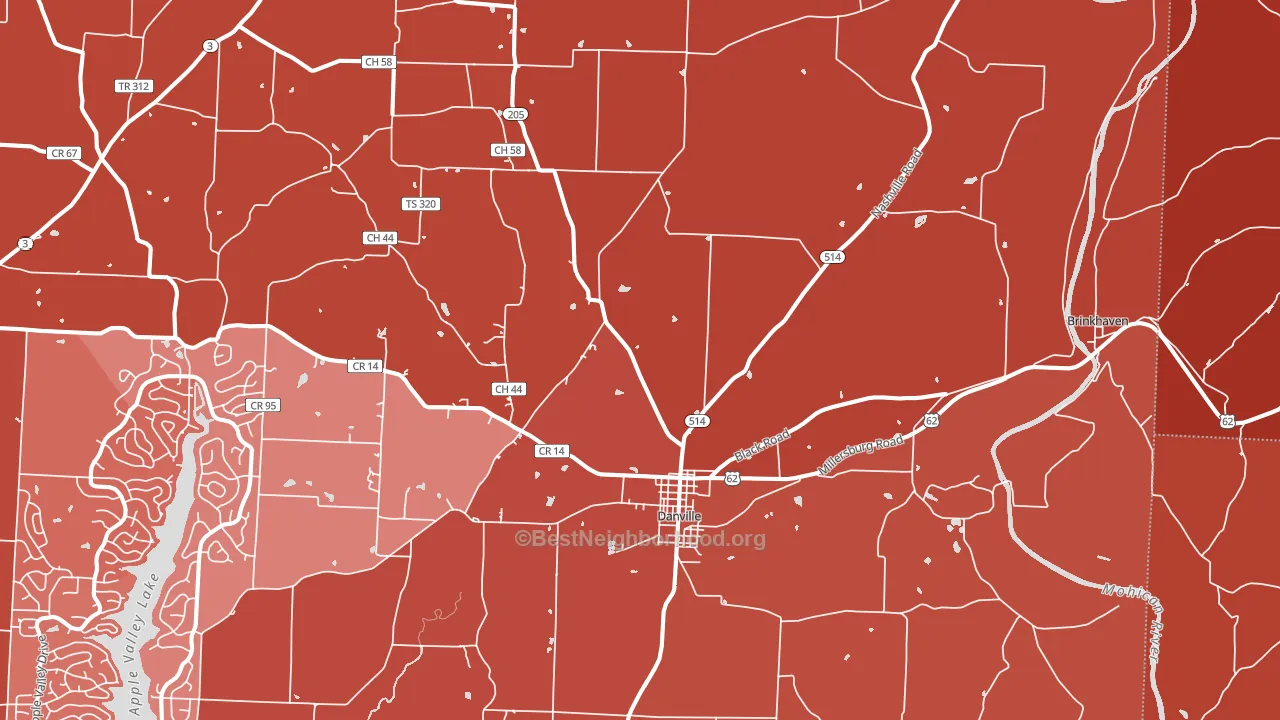Danville, OH block-group political-lean map
