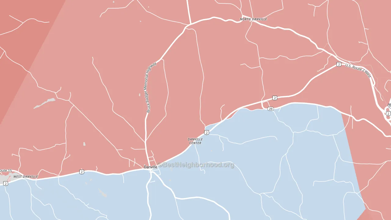 Danville, VT block-group political-lean map
