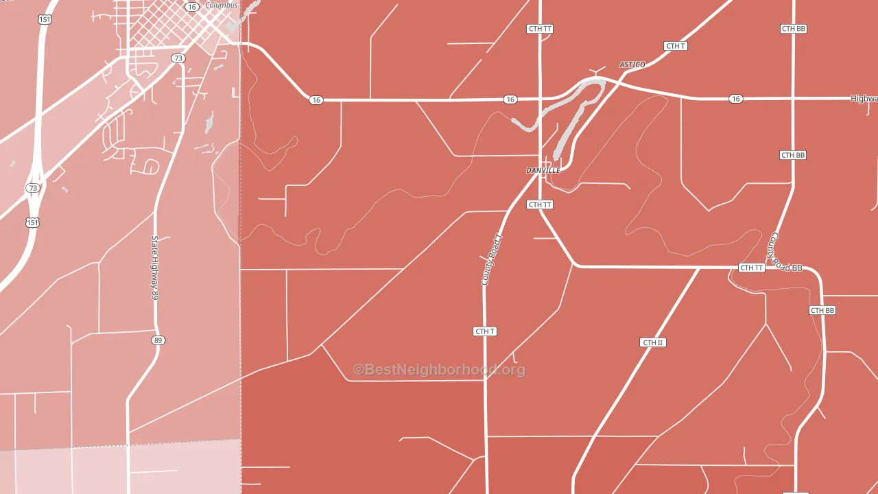 Danville, WI block-group political-lean map