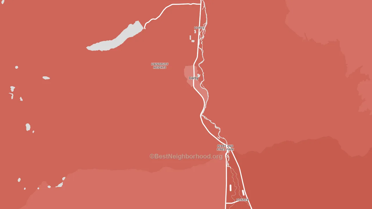 Darby, MT block-group political-lean map