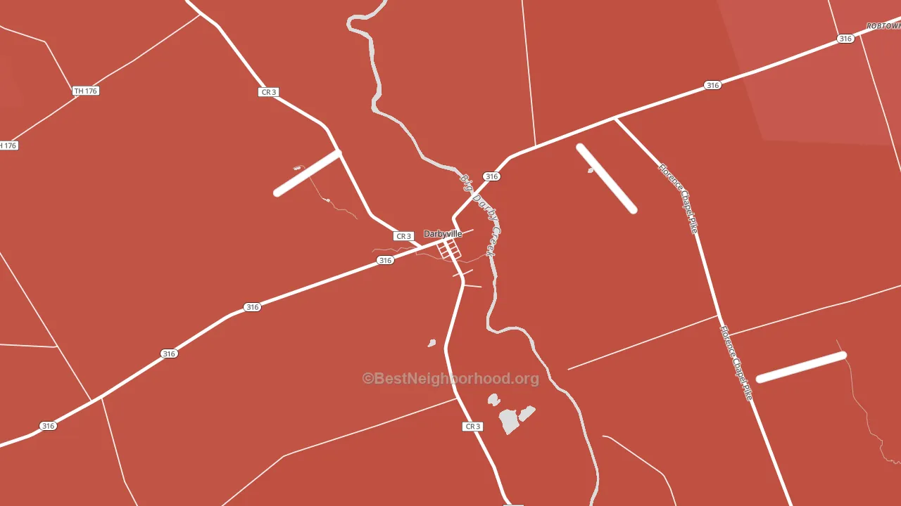 Darbyville, OH block-group political-lean map