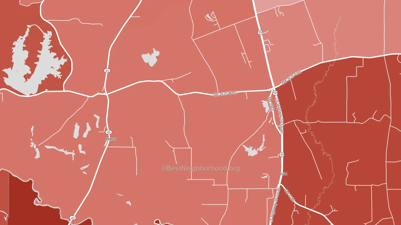 Darco, TX block-group political-lean map