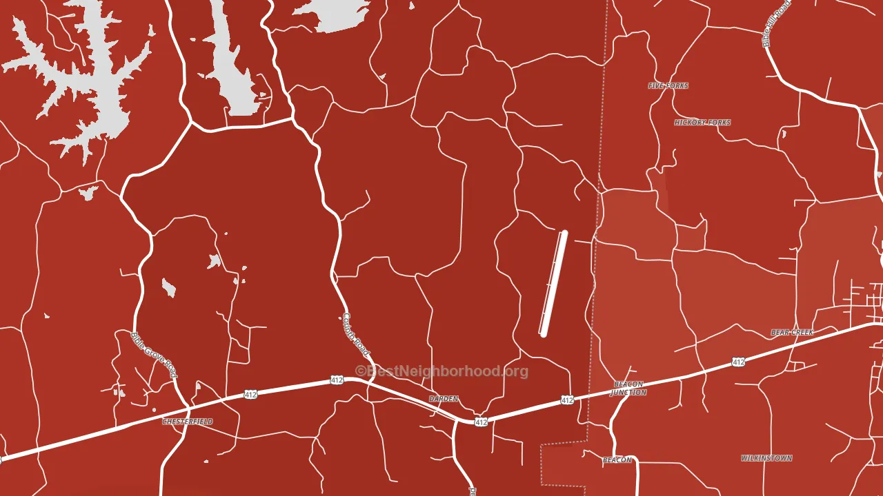 Darden, TN block-group political-lean map