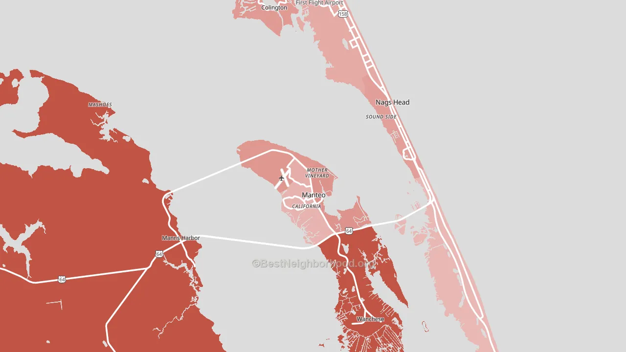Dare County, NC block-group political-lean map