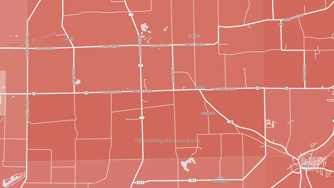 Darien Center, NY block-group political-lean map