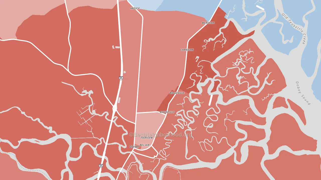 Darien, GA block-group political-lean map