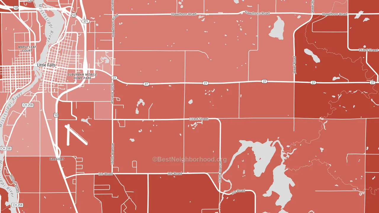 Darling, MN block-group political-lean map